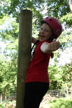 Enjoying the low ropes course Gallery